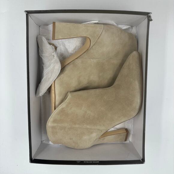 MARC FISHER MASINA ANKLE BOOTIE Medium Natural Suede Block Heel NEW US 6 M - Picture 8 of 8